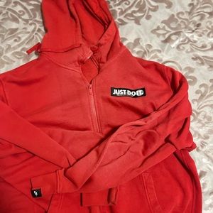 Nike Red Lightweight Hooded Jacket with Full-Zip